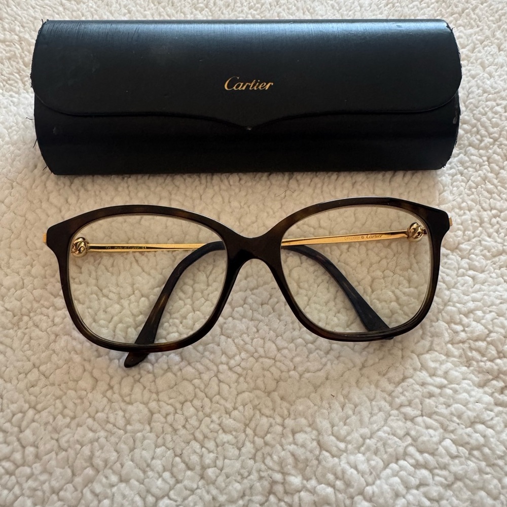 Cartier Gold and Brown Women's Glasses
